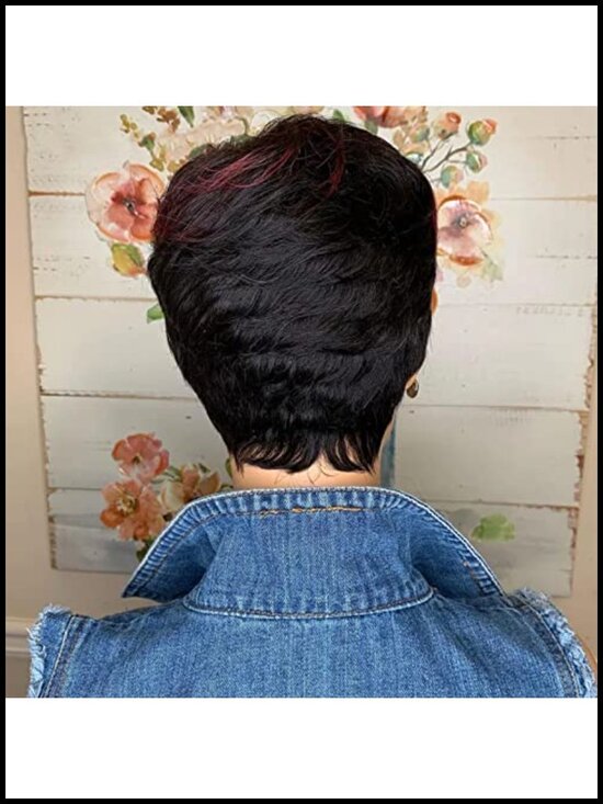 100% Human Hair Short Pixie Cut Wig Glueless Easy Wear Put On and Go main image 5